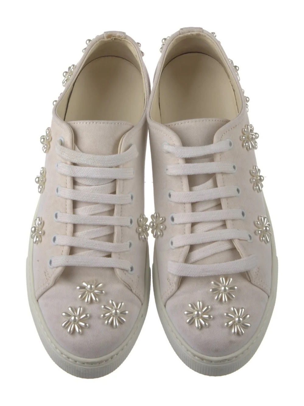 Simone Rocha - Canvas Beaded white sneakers in size 39/ 9US